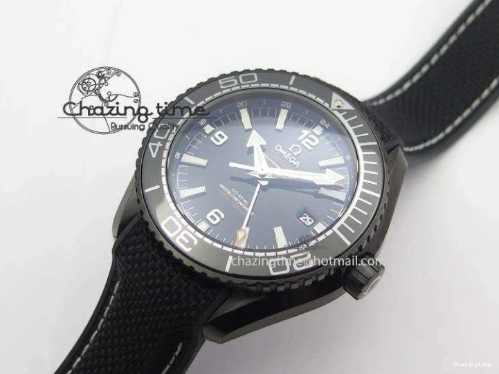 0705 ComfortFit Planet Ocean 45mm GMT DLC JHF Best Edition Black Dial On Rubber Strap A 8194